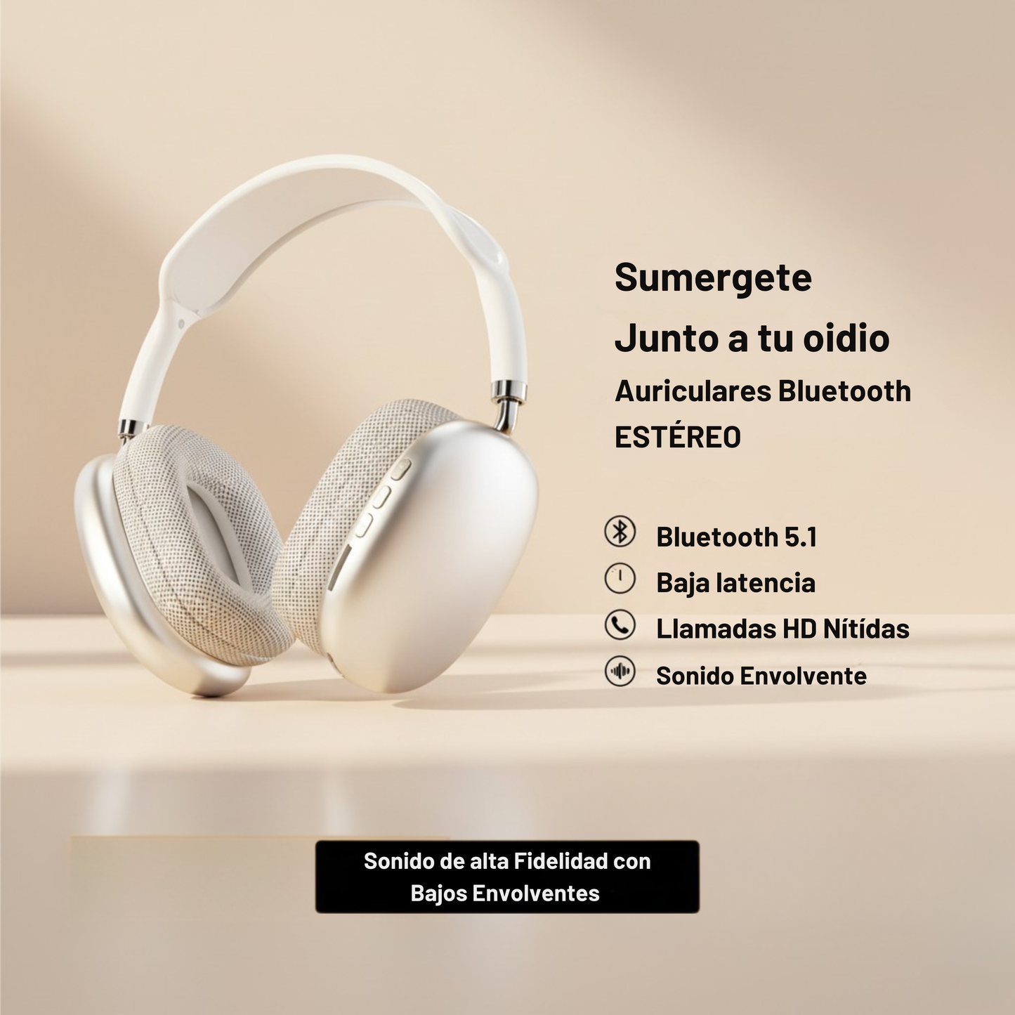 Auriculares Bluetooth  Cancelación de Ruido | Estilo, Comodidad y Sonido Premium