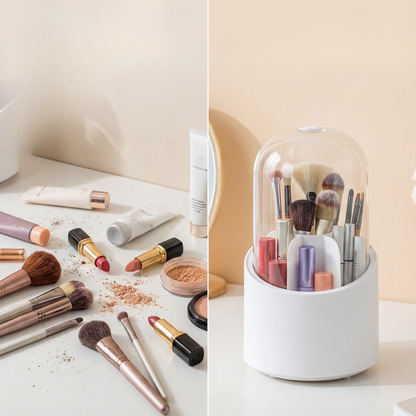 Organizador de Maquillaje con Tapa Antipolvo | Compacto, Moderno y Fácil de Limpiar