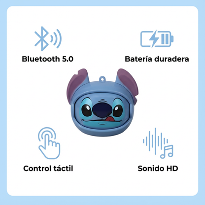 Auriculares Stitch Disney – Estuche de Carga, Control Táctil y Sonido Premium
